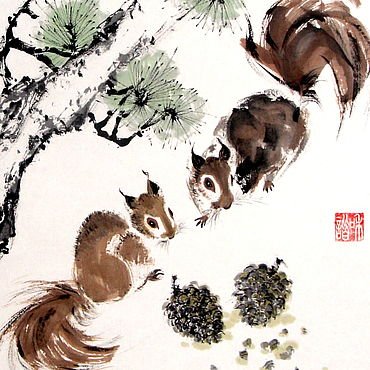 Белочка в китайской живописи