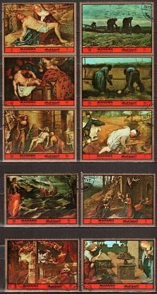 Марки Manama dependency of Ajman Caster Paintings