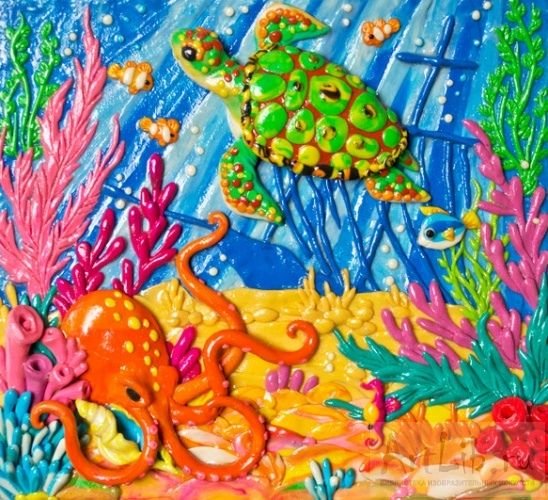 Пластилиновая живопись черепашка