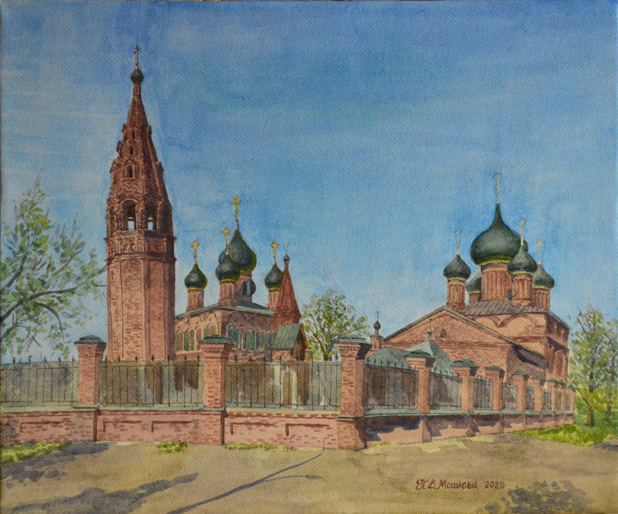 Церковь Ярославль акварелью