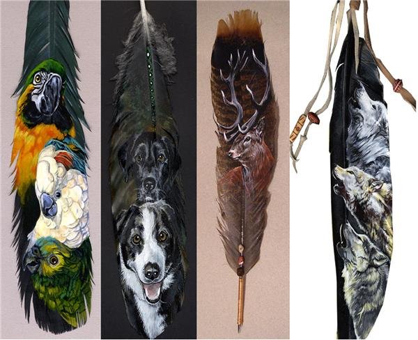 Джулия Томпсон картины на перьях