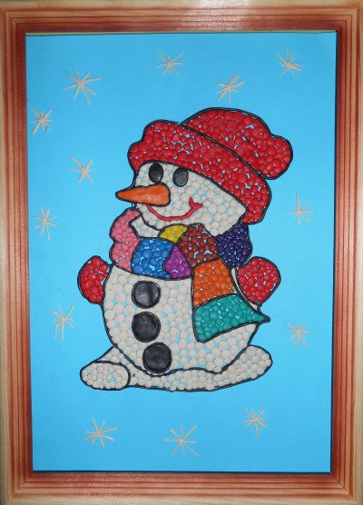 Картина из пластилина новый год