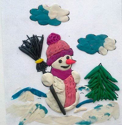 Аппликации "Снеговик"