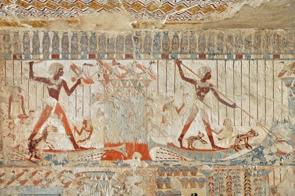 Расписная панель древний Египет Осирис