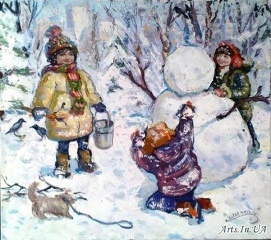 Снежная баба в живописи
