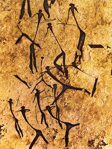 «Сражающиеся лучники». Наскальная живопись. Неолит. Испания.