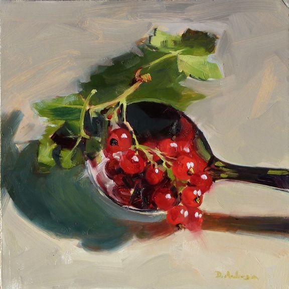 Красная смородина живопись