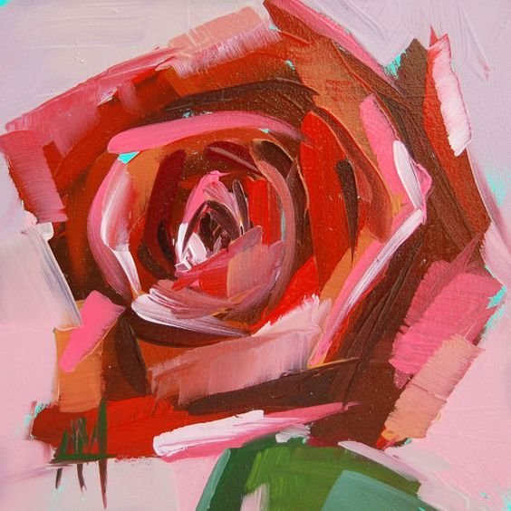 Роза мазками