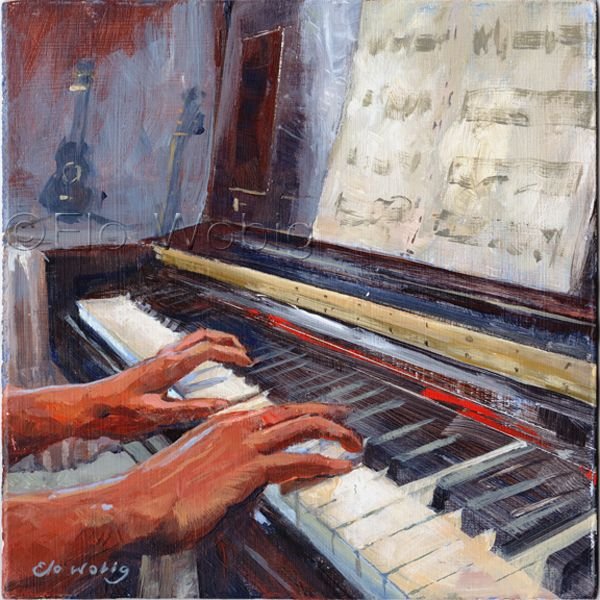 Пианист картина маслом