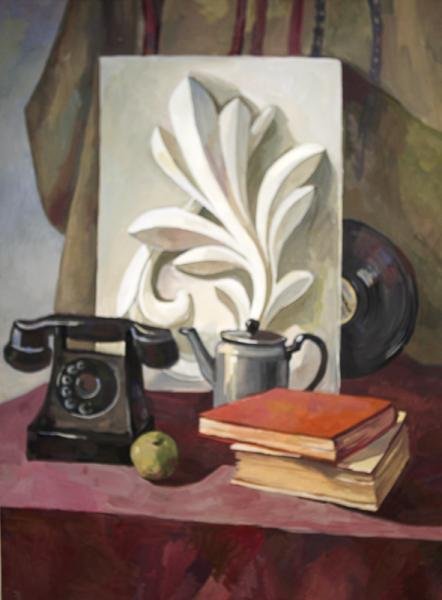 Живопись Академическая натюрморт акварель с гипсовой фигурой