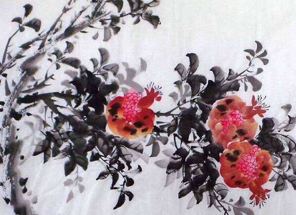 Стиль гунби Гранатовое дерево