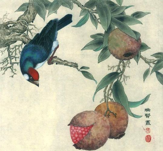 Японская гравюра гранат