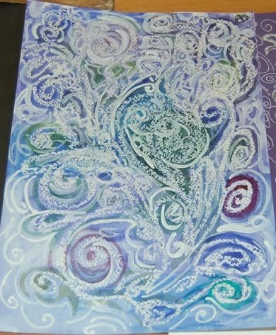 Новогодние рисунки на окнах гуашью