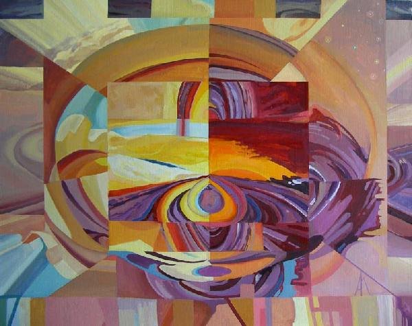 Картина абстракция девушка мазками