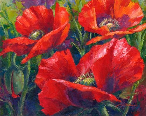 Крупные маки картины маслом