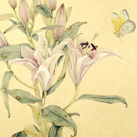 Лилии в японской живописи