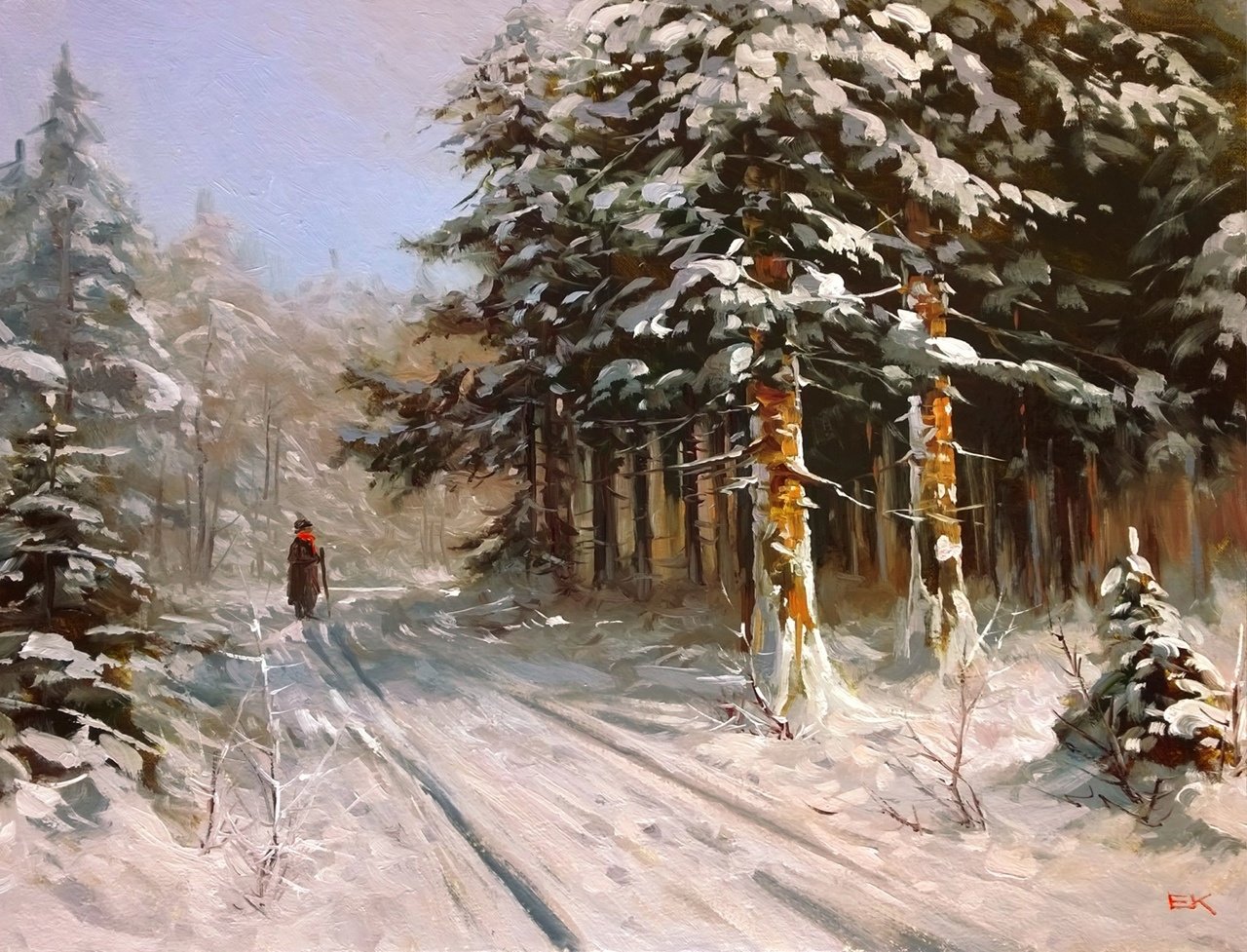 Евгений Каковкин художник зимние пейзажи