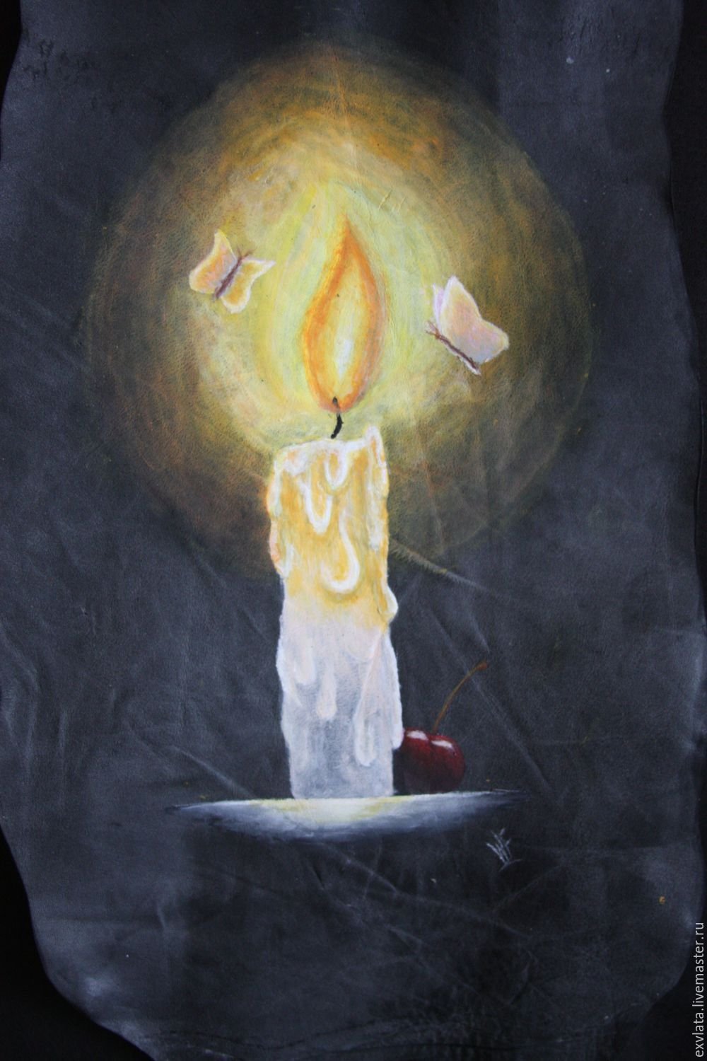 Картина горящая свеча