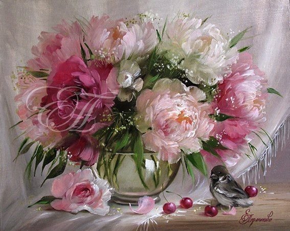 Елена Перминова живопись пионы