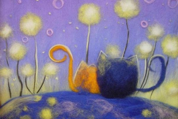 Картина из шерсти для детей