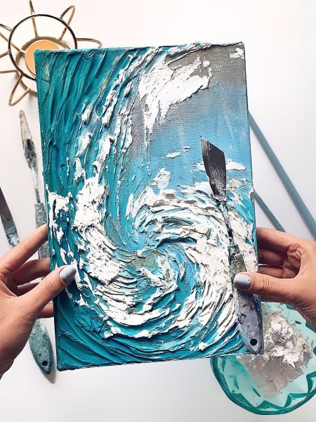 Текстурная паста и акрил