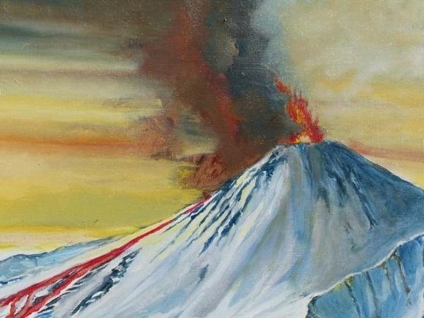 Вулкан безымянный в живописи (49 фото)
