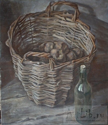 Плетеная корзина маслом