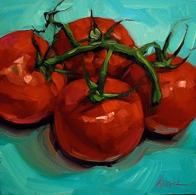 Картина маслом томаты