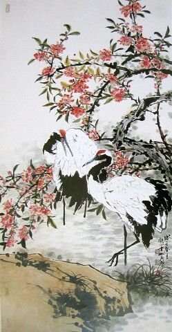Китайская живопись гохуа Журавли