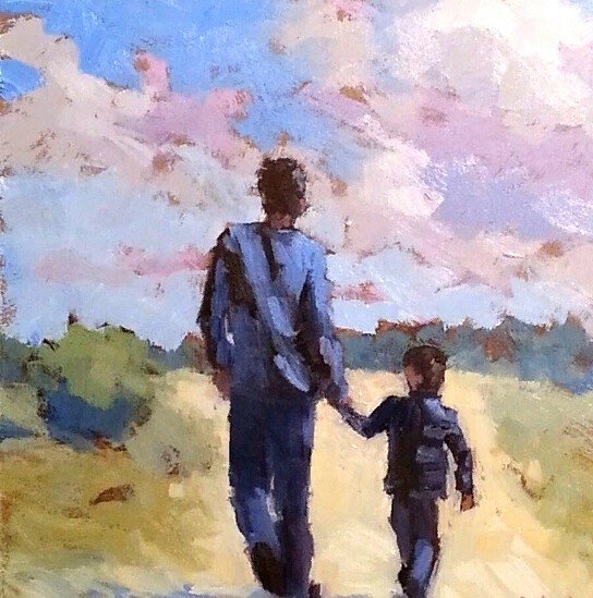 Отец и дочь живопись