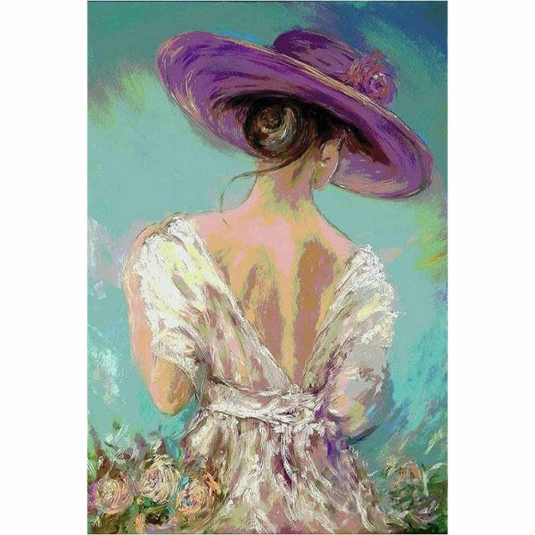 Женщина в шляпке живопись