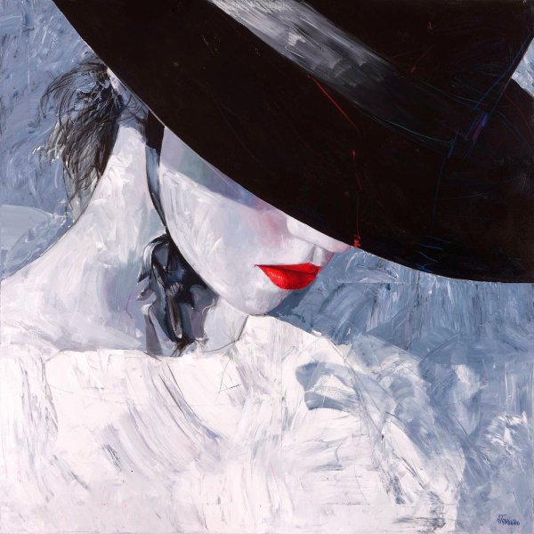 Девушка в шляпе живопись