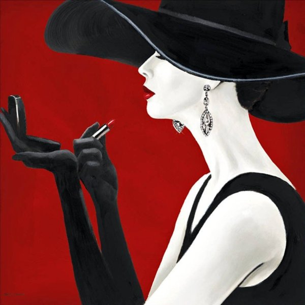 Девушка в шляпе живопись