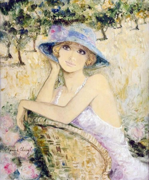 Девушка в шляпе живопись