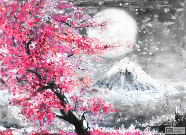 Япония горы Сакура арт