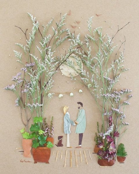 Панно из сухоцветов