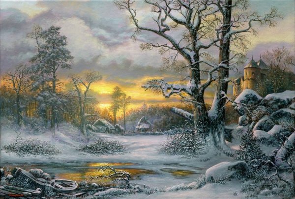 Художник Валерий Ниминущий зимние пейзажи