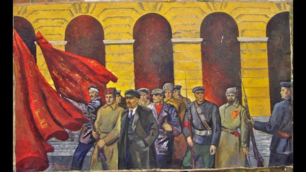 «Большевики. Красноармеец, отнимающий хлеб у ребёнка». Илья Репин, 1918.