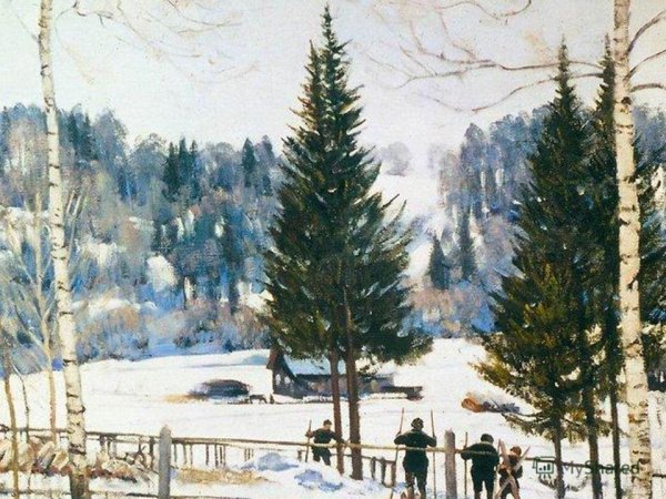 Юон Мартовский снег картина