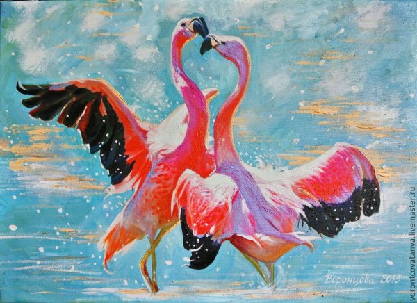 Фламинго живопись