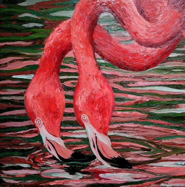 Картина розовый Фламинго