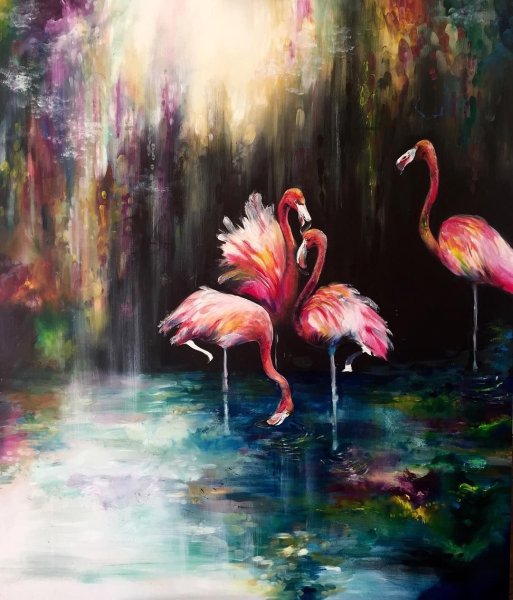 Розовый Фламинго маслом