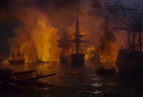 Чесменский бой 1848 Айвазовский