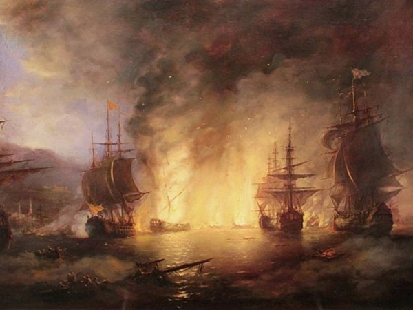 Чесменское сражение Айвазовский