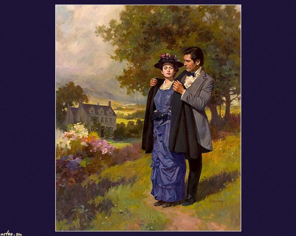 Мужчина и женщина под зонтом