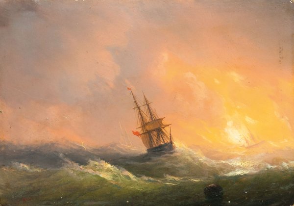 Айвазовский Иван Константинович - корабль в Штормовом море