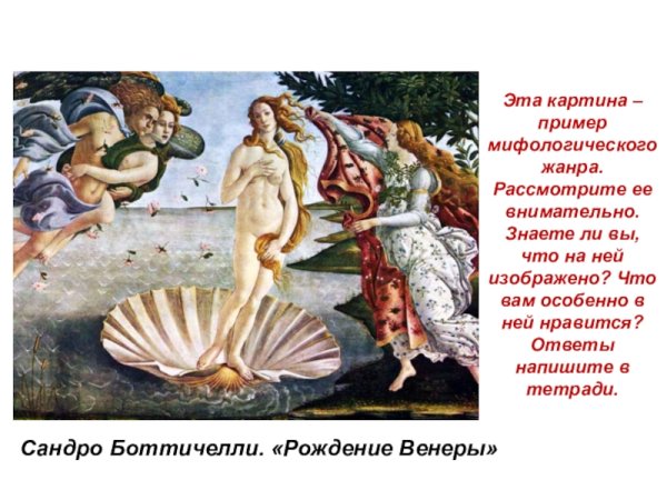 Картина рождение Венеры Сандро Боттичелли