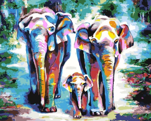 Слоны в живописи маслом