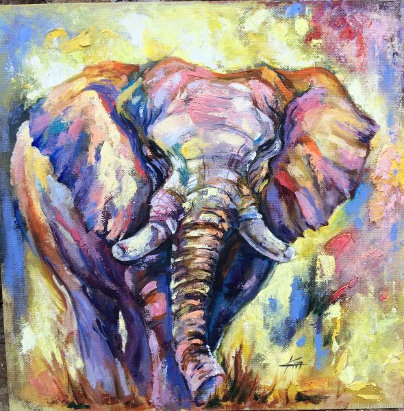 Слон мастихином