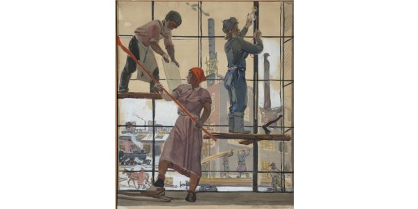 Дейнека "Ода весне. Текстильщицы", 1927